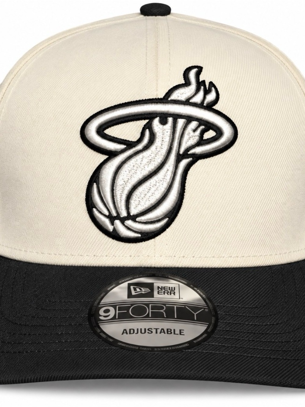 New Era Two-Tone Miami Heat 9FORTY SnapBack Cap - Cream/Black